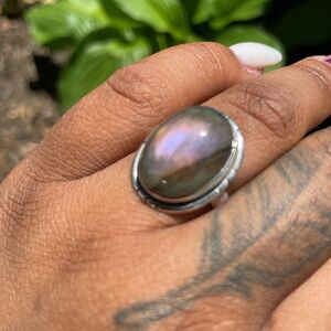 Purple labradorite ring